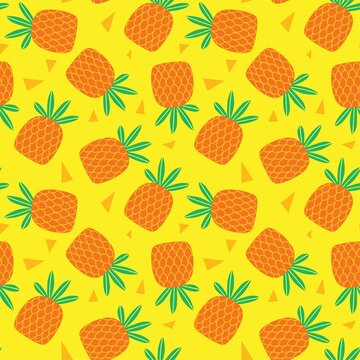 pineapple seamless pattern vector illustration © mhatzapa