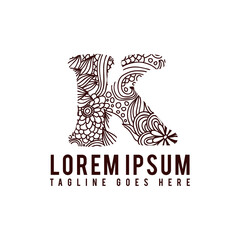 Ornament letter K for your best business icon symbol