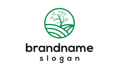 Tree farm logo design vector