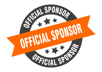 official sponsor sign. round ribbon sticker. isolated tag