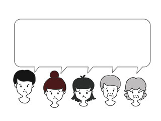 困る吹き出し　家族
