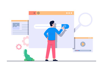 search engine concept flat illustration