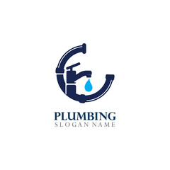 Plumbing service Logo Template Design Concept, Creative Symbol, Icon