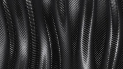Carbon wave soft pattern background. Dark with lighting. 3D rendering - 375333159