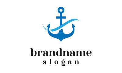 Modern anchor logo design vector