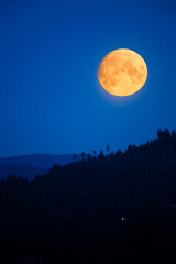 Fototapeta na wymiar full moon over the mountains