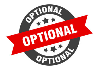 Obraz premium optional sign. round ribbon sticker. isolated tag