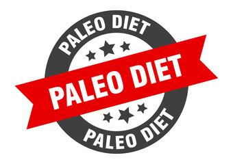 Fototapeta premium paleo diet sign. round ribbon sticker. isolated tag