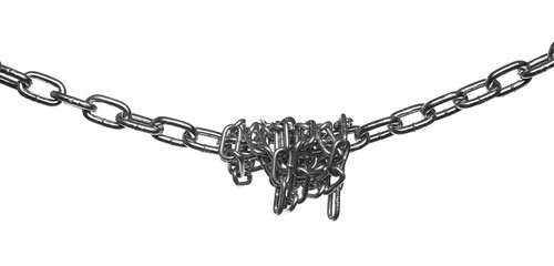 Metal chains isolated on white background with clipping path