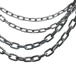 Metal chains isolated on white background with clipping path