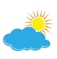 clouds and sun, vector icons 