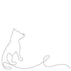 Dog one line drawing on white backgroundvector illustration