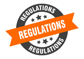 Fototapeta premium regulations sign. round ribbon sticker. isolated tag