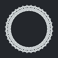 Round frame on a dark background. Vector illustration
