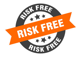 risk free sign. round ribbon sticker. isolated tag