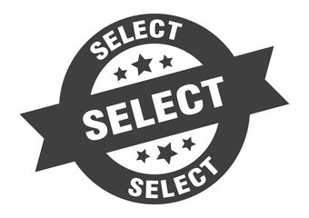 select sign. round ribbon sticker. isolated tag