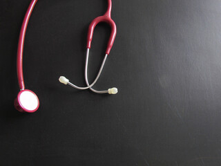 medical stethoscope on the table. Copy space

