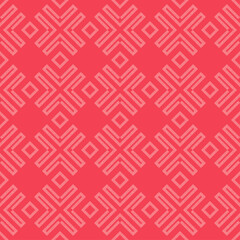 Mosaic with geometric shapes. Seamless pattern. Design with manual hatching. Textile. Ethnic boho ornament. Vector illustration for web design or print.