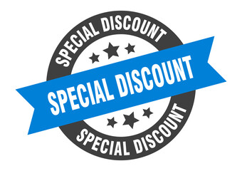 Fototapeta premium special discount sign. round ribbon sticker. isolated tag