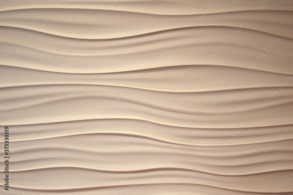 Wall mural wavy cream lines background