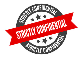 Obraz premium strictly confidential sign. round ribbon sticker. isolated tag