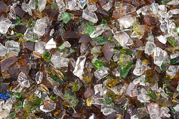 Glass Chips From Broken Wine Bottles