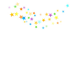 Rainbow Festive Confetti. Carnival Star Falling.
