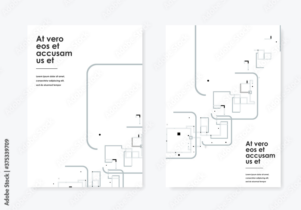 Aufkleber geometric shapes on brochure template. abstract geometry shape background. vector collection