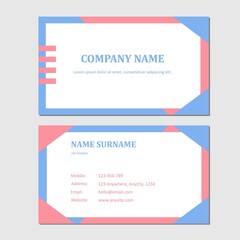 Pastel color business card template design.