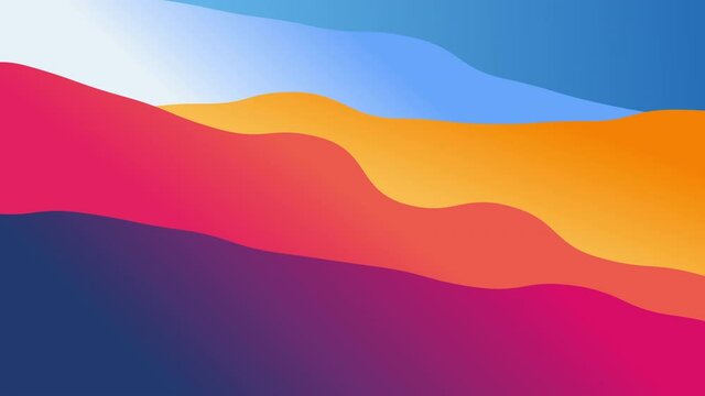 live wallpaper from slow moving wavy shapes filled colorful gradient, 4K abstract background animation