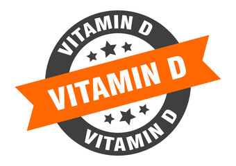 Fototapeta premium vitamin d sign. round ribbon sticker. isolated tag