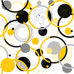 Seamless pattern with circles in retro colors.  Vector illustration	
