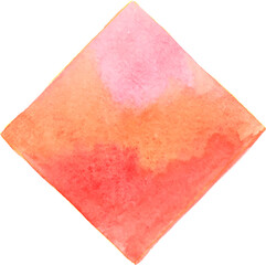 Abstract peach pink square watercolor hand painting banner for decoration