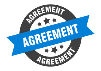 Fototapeta premium agreement sign. round ribbon sticker. isolated tag