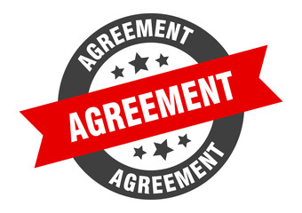 agreement sign. round ribbon sticker. isolated tag
