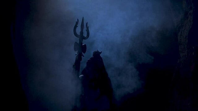  Shiva, Lord Mahadev,Silhouette sitting Posture with Trishul in Hand - Shivratri | Indian Hindu God