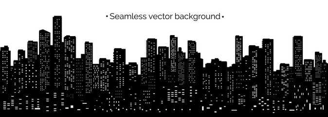 Obraz premium Seamless illustration of night cityscape
