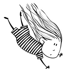 Cute little girl, vector ilustration