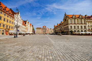 Stare miasto wrocław rynek plac kamienice - obrazy, fototapety, plakaty