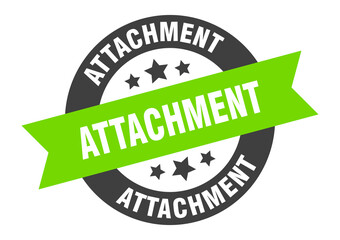 attachment sign. round ribbon sticker. isolated tag