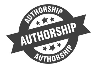 authorship sign. round ribbon sticker. isolated tag