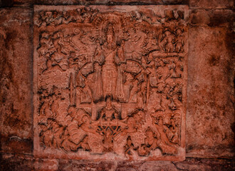 virupaksha temple Pattadakal interior art on stone roof