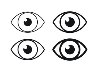 Eye vector icon. Optic eyesight and look symbol. View or watch sign. Optician logo. Isolated on white background.