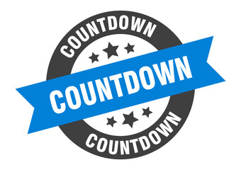 countdown sign. round ribbon sticker. isolated tag