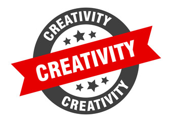 creativity sign. round ribbon sticker. isolated tag