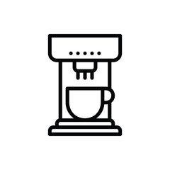 Coffee Machine, Brewing Machine Icon Logo Illustration Vector Isolated. Hotel Service Icon Set. Editable Stroke and Pixel Perfect.