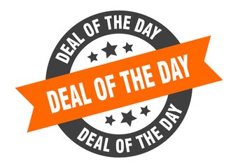Obraz premium deal of the day sign. round ribbon sticker. isolated tag