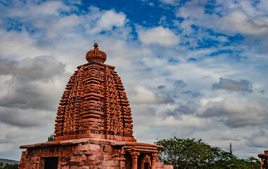 Galaganatha Temple pattadakal breathtaking stone art from different angle with amazing sky