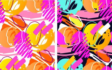 Naklejka premium Autumn cute hand drawn doodle leaf and flower set. Abstract for pattern, background, fabric.