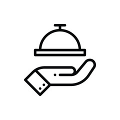 Receptionist, Room Service Icon Logo Illustration Vector Isolated. Hotel Service Icon Set. Editable Stroke and Pixel Perfect.